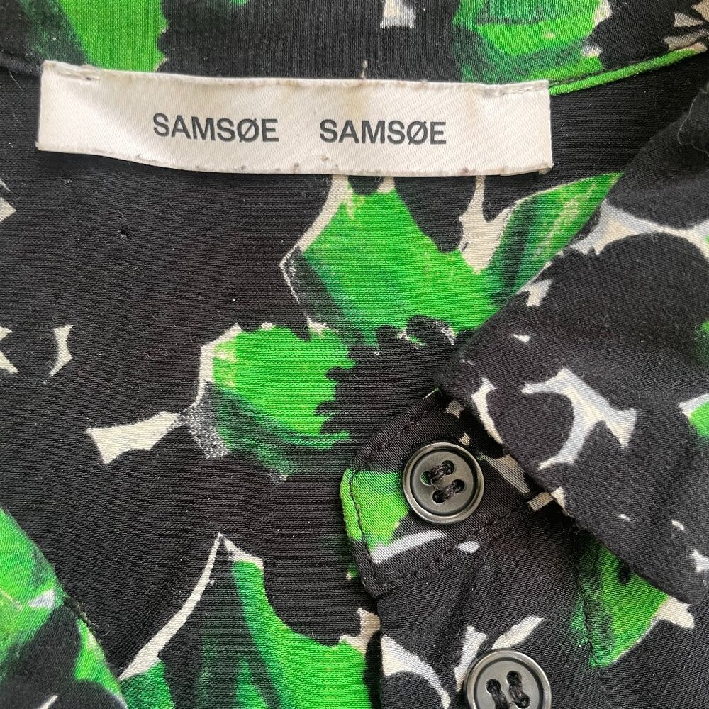 Samsoe Samsoe Button-Down With Black And Green Fl… - image 5